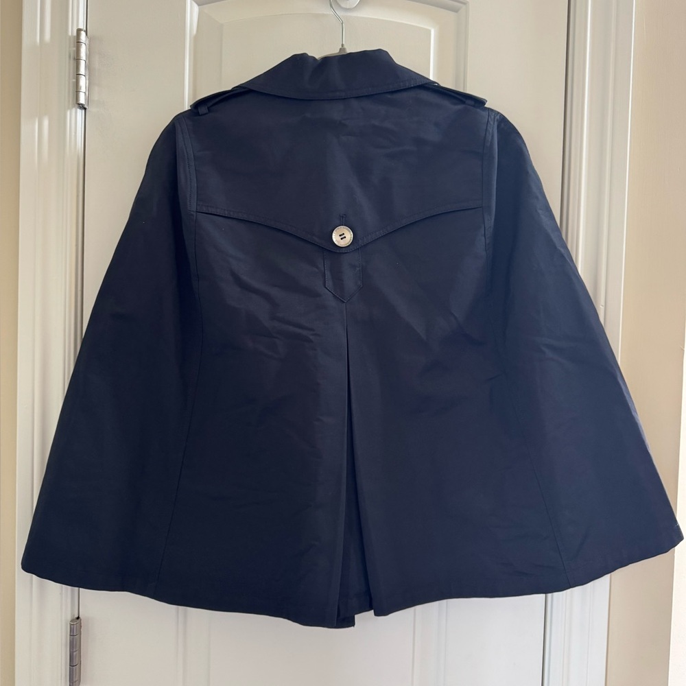 BCBGMAXAZRIA Asymmetrical Cape Sm Black Moto Poncho Jacket Structured Utility - Picture 6 of 8